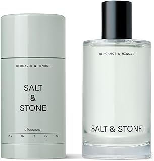 Salt & Stone Signature Scent Duo Set | 48 Hour Aluminum-Free Deodorant & Hydrating Body Mist | Skincare-Infused Deodorant & Body Spray | Bergamot & Hinoki