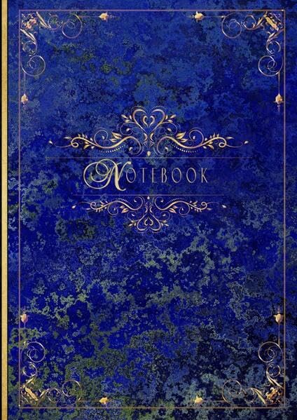 Besondere Premium Vintage Notizbücher / Premium A5 Blanko-Notizbuch im Vintage-Stil - Blau: Matt Hardcover | Farbdruck auf 90 g/m2 cremeweißem, mattem Papier | 136 Seiten