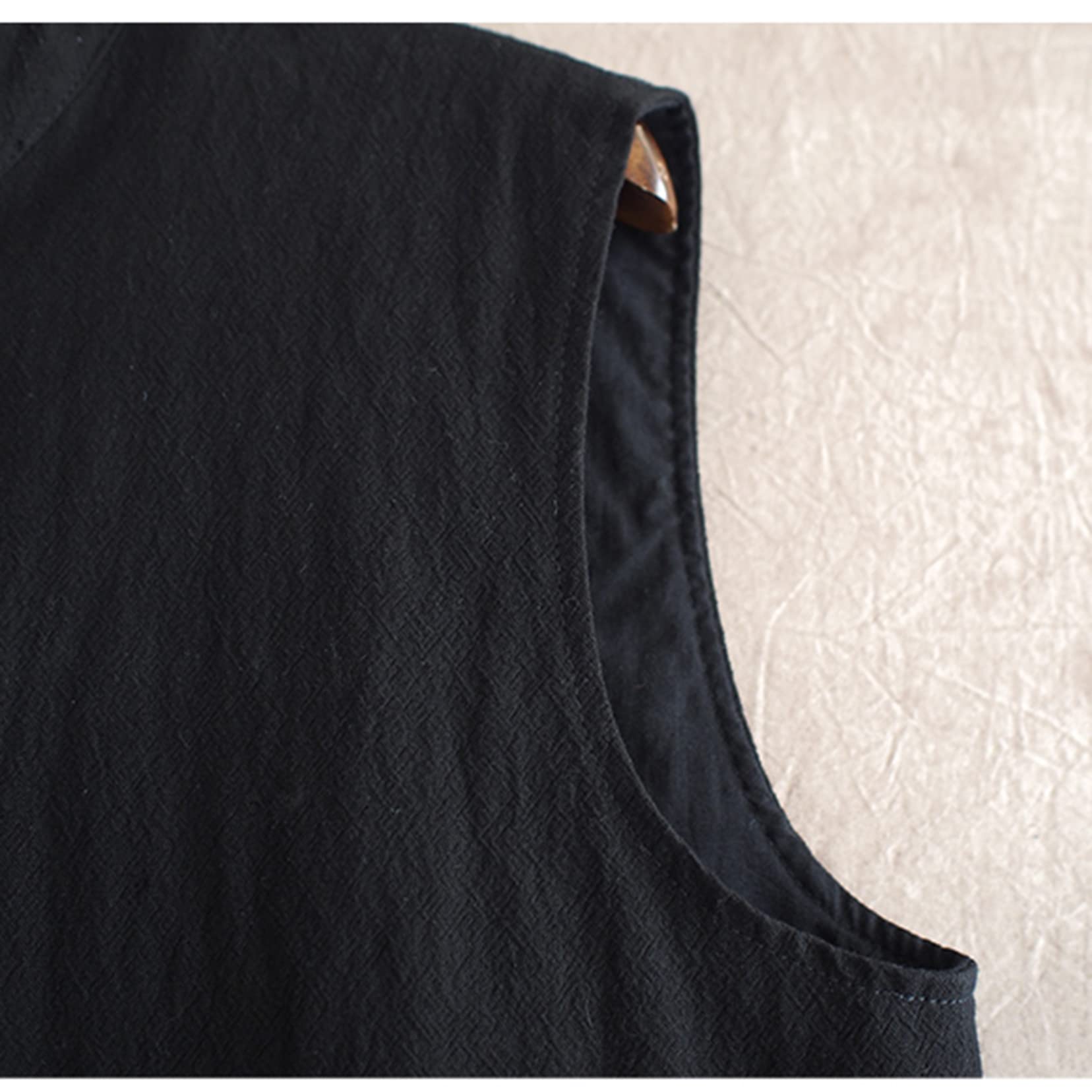 Chino Tradicional Chaleco ala Chun Chaleco sin Mangas Artes Marciales monjes budistas Uniformes Brown-XXL