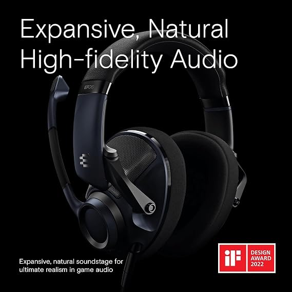 EPOS H6Pro Open Acoustic Gaming Headset with Mic Lightweight Headband, Comfortable & Durable Design Compatible with Xbox, PS4/PS5 & PC/Windows Black