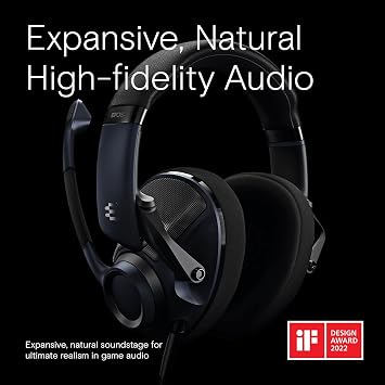 EPOS H6Pro Open Acoustic Gaming Headset with Mic Lightweight Headband, Comfortable & Durable Design Compatible with Xbox, PS4/PS5 & PC/Windows Black