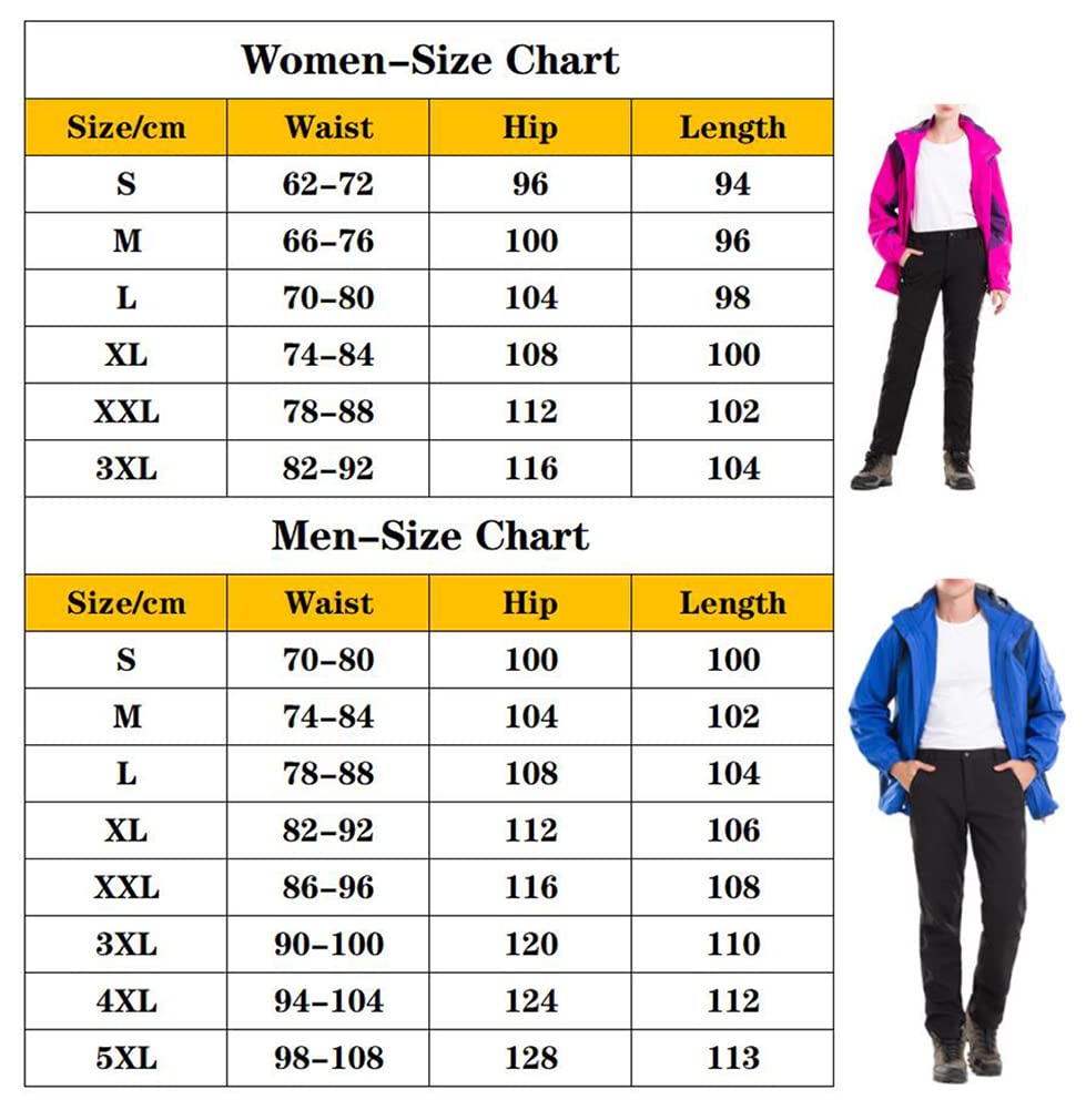 Pantaloni da Trekking da Uomo/Donna in Pile da Esterno Pantaloni Invernali da Arrampicata da Sci Caldi Antivento Pantaloni da Escursionismo Asciugatura Rapida Traspiranti