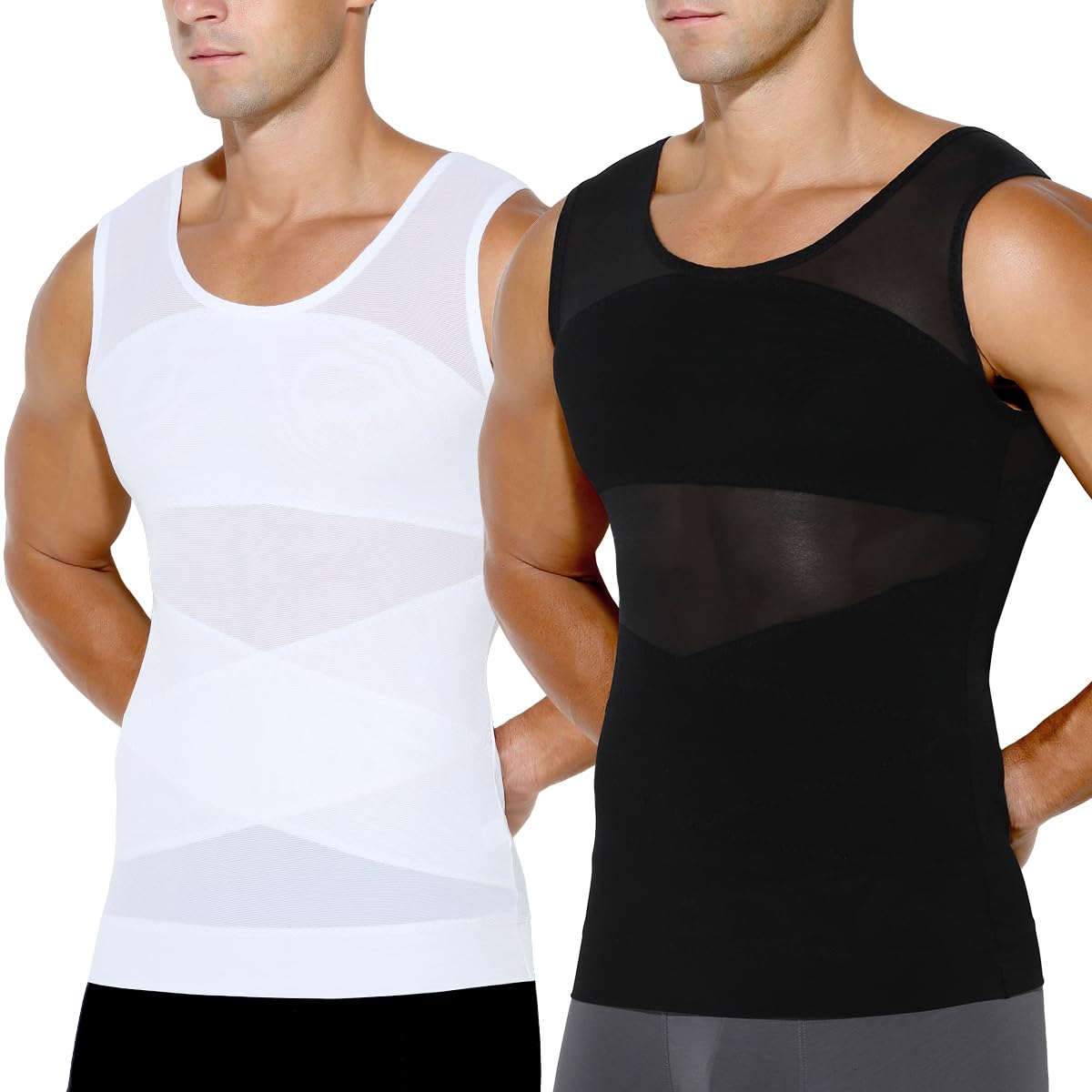 Casey Kevin Débardeur de Compression Homme Maillot de Corps Ventre Plat Homme sans Manche Gainant Minceur sous-vêtements Musculation Sport Top Body Shaper