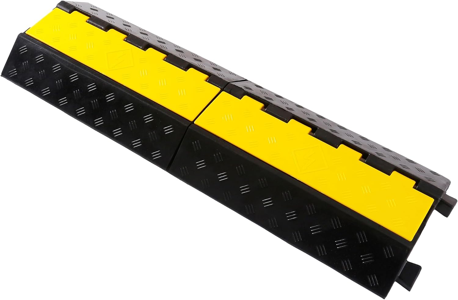 Rubber Cable Ramp Cord Cover Cable Protector Ramps Wire Hose Protective 1 Channel 22000Lbs Load Capacity Traffic Speed Bump for Asphalt Concrete Gravel Driveway, 1 Pack 1 channel-1 pack