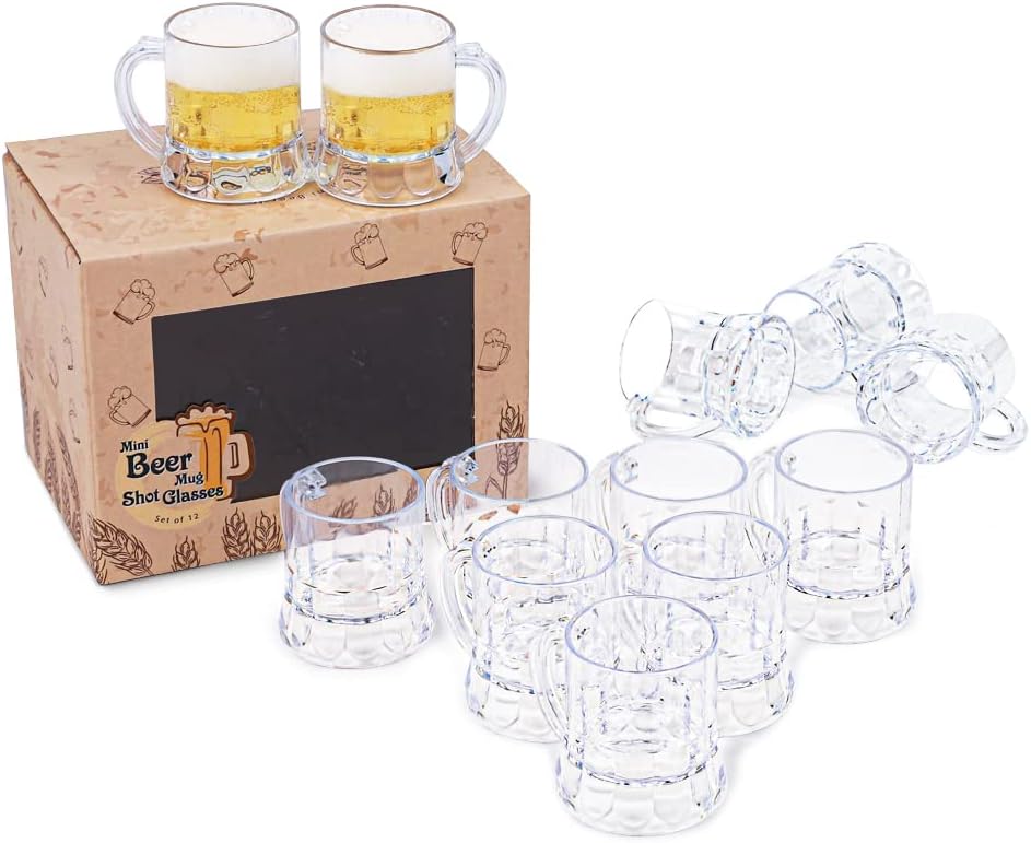 Gadpiparty Plastic Shot Glasses 20pcs Transparent Beer Mugs Mini Shot Glasses Clear