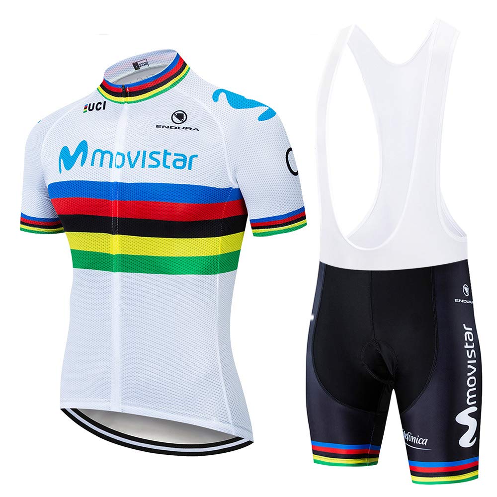 Hombre Conjunto Ropa de Ciclismo para Verano, Maillot Manga Corta de Bicicleta, y Culotte Ciclismo Transpirable, Secado Rápido