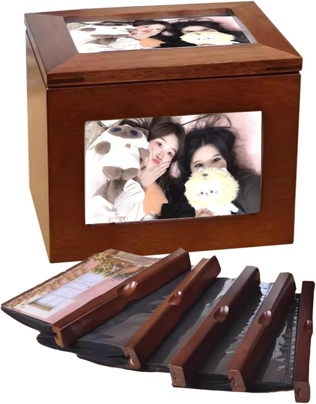 Amazon.com: THYXGS Wooden Photo Cube, Wooden Photo Album Box