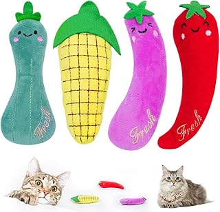 OSDUE Catnip Toys, Pack of 4 Cat Toys with Plant Elements, Catnip Teeth Cleaning, Dental Cat Toy, for Cats and Kittens product image