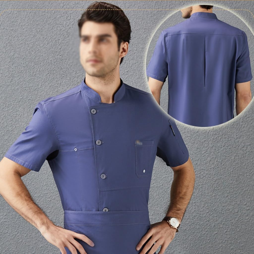 Summer Short Sleeves Unisex Chef Coat Kitchen Chef Uniform Breathable Work Wear Clothes Cooking Chef Jacket