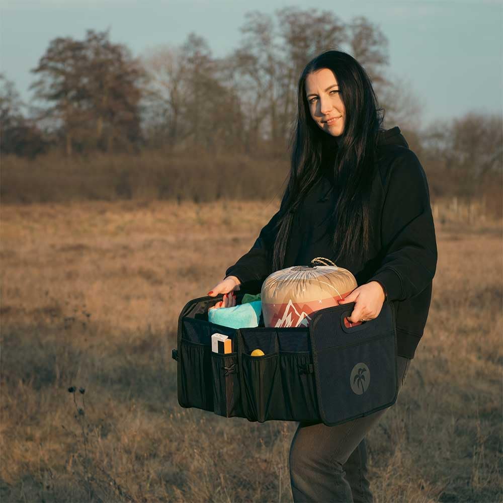 Bus-Boxx carryBOXX faltbare Staukiste - Robuste Aufbewahrungsbox mit Tragegriffen – Klappbox für Auto, Kofferraum, Camping, Vanlife, Einkauf, Reisen & Haushalt