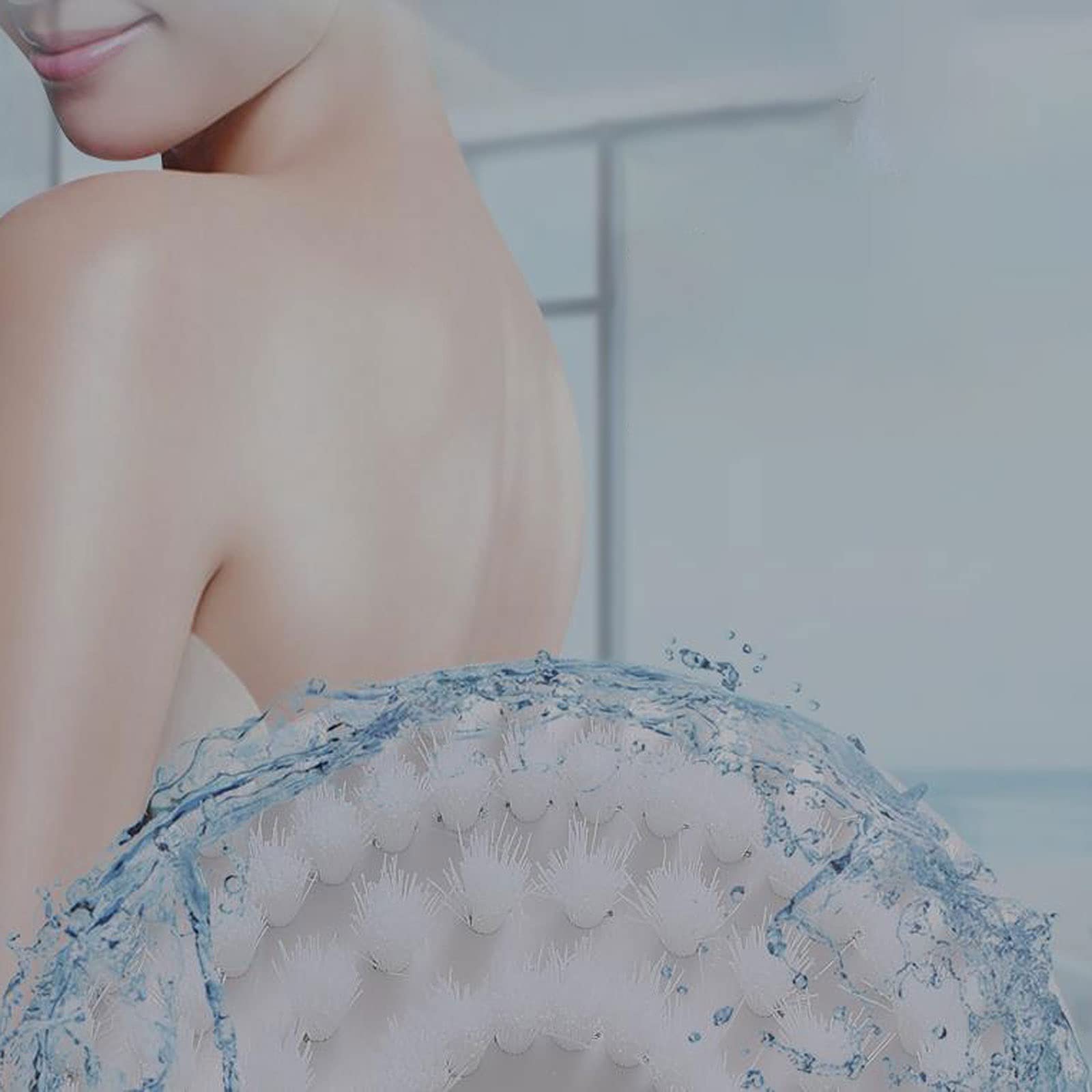 Cepillo de Ducha Masaje eléctrico Cepillo de Fregar Cepillo de baño Frotar la Espalda Bañarse y limpiarse la Espalda Cepillo de Limpieza Corporal de Mango Largo Cepillo Corporal de baño