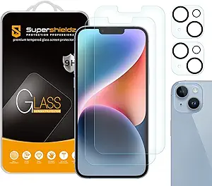 Supershieldz (2 Pack) Designed for iPhone 14 Plus (6.7 inch) + Camera Lens Tempered Glass Screen Protector, Anti Scratch, Bubble Free