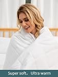 Satwip Couverture pondérée pour les adultes, taille Queen Soft Fluffy Faux Fur Couverture de lancer pondérée pour l'anxiété 15 C'est vrai. 60 x 80 pouces, blanc crème