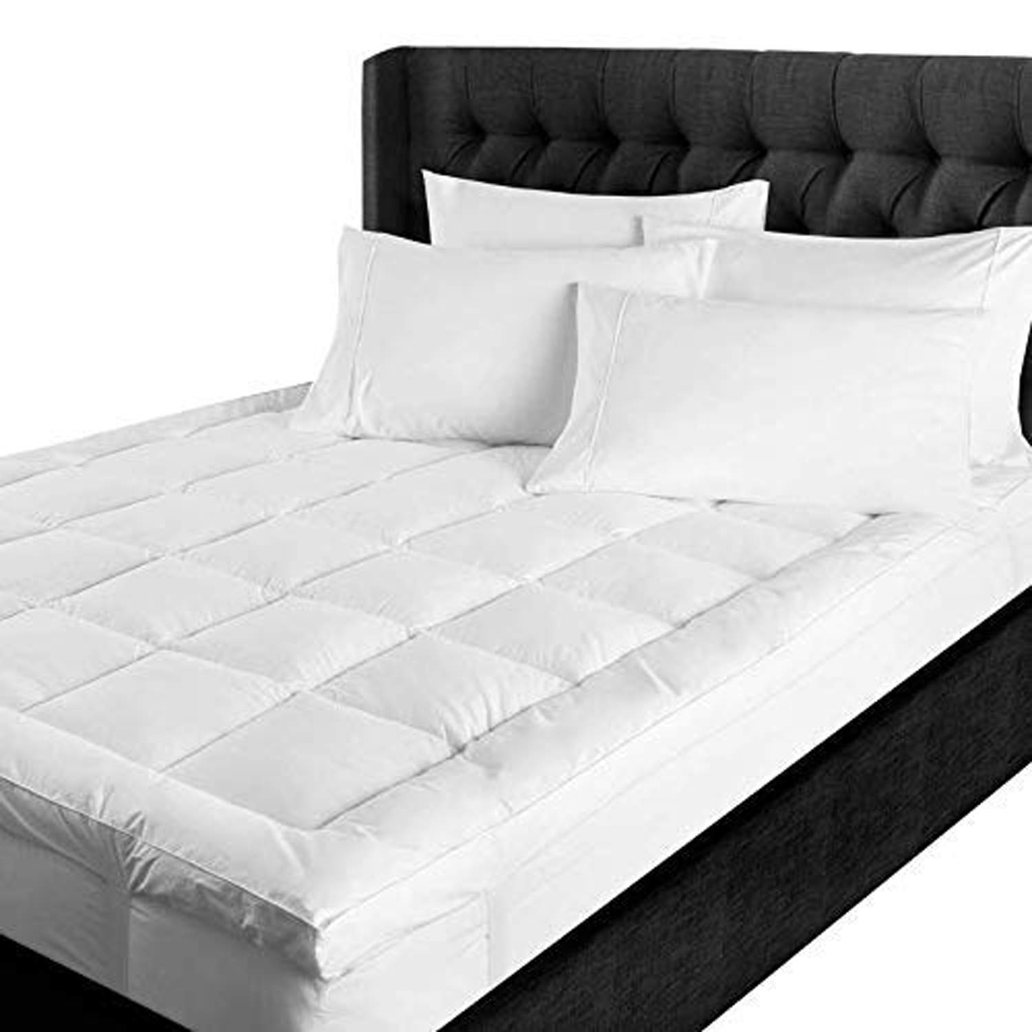 COZY FURNISH Super Soft 700 GSM Hollow Fiber Filled Mattress Padding/Topper for Comfortable Sleep, 4 Corner Elastic Band King Size 72X78(Inches) 6X6.5(Feet) Mattress Topper-picture-11