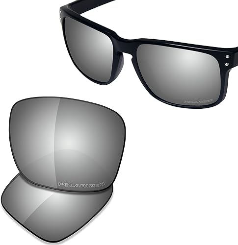 Vista 2 de SAUCER Lentes de repuesto de alta calidad para gafas de sol Oakley Holbrook OO9102 de alta defensa polarizado de metal cromado