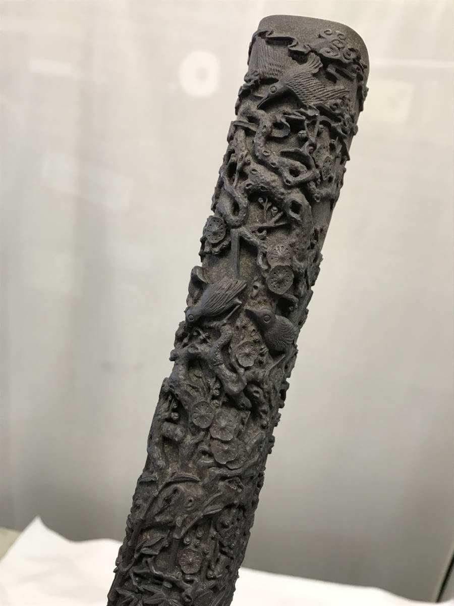 文鎮　工芸品　美術品　中国　岩道 Amazon.co.jp: YS3177レア 文鎮岩道作 中国 書道書道具 竹鳥菊梅花雲