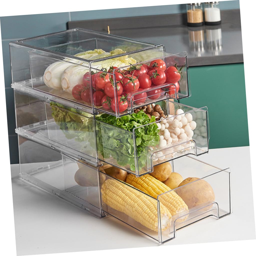 BESPORTBLE Caja Organizadora y Fácil de Extraer Gran Capacidad para Refrigerador de Pet Almacenamiento Ordenado para Frutas y Sobras en Cocina o Frigorífico
