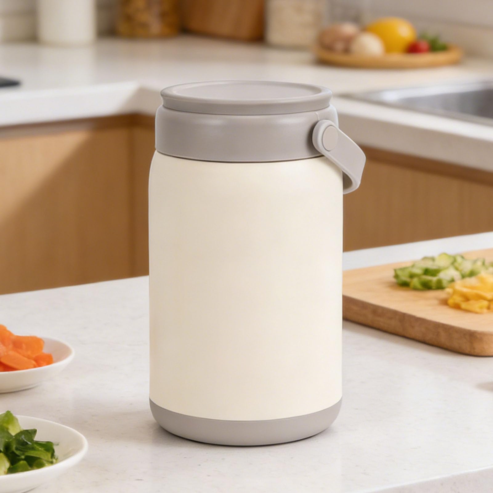 Boîte à Déjeuner Isolée Portative, Récipient Alimentaire en Acier Inoxydable pour Adultes, Matériau 304 (Gris 4 compartiments)