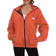 OSTOO Womens Running Cycling Lightweight Rain Jacket Waterproof with Hood Hiking Wind Breakers Pullover