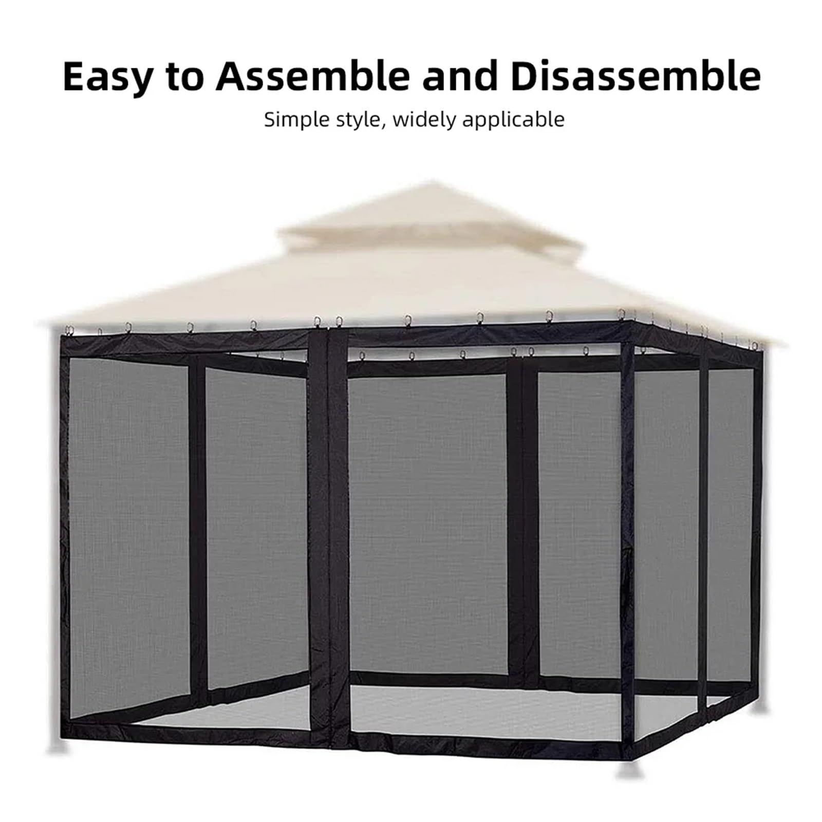 Zanzariera a 4 Pannelli for ombrellone da Patio – Protezione Solare for Esterni – Pareti divisorie a 4 Pannelli Zanzariera Gazebo(10x10 Brown)