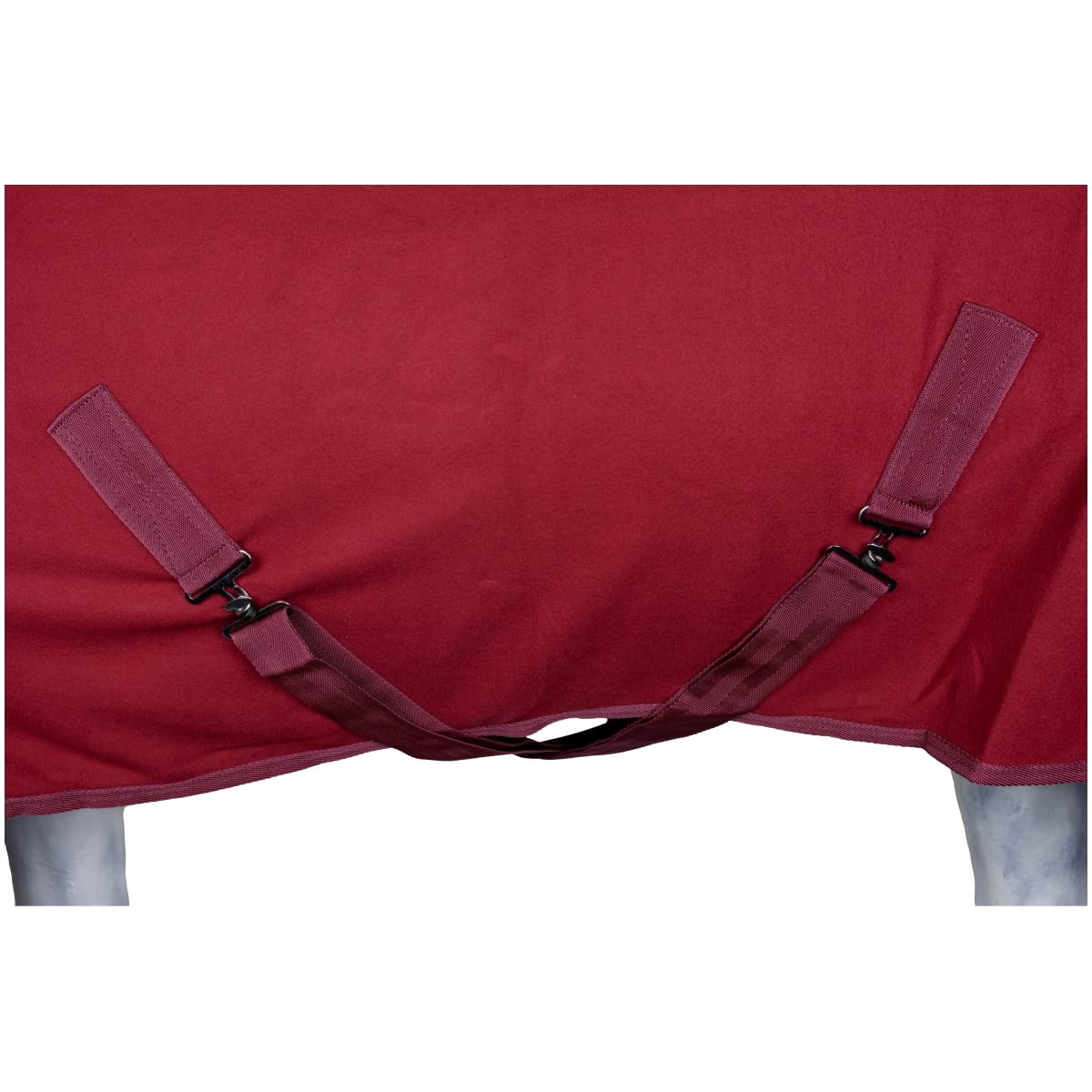 Abschwitzdecke mit Halsteil und Kreuzgurt (abnehmbar) BASICLINE RL24 weinrot 155cm