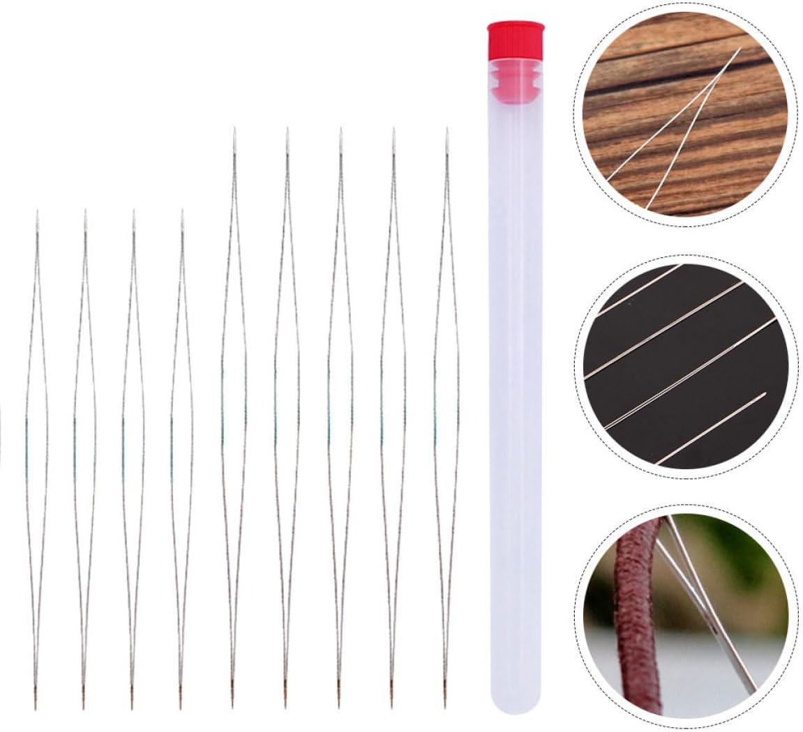 WOONEKY DIY Sewing Needle for Beading and Threading Stainless Steel Long Portable Hand Sewing Accessories for Crafting and Jewelry Making
