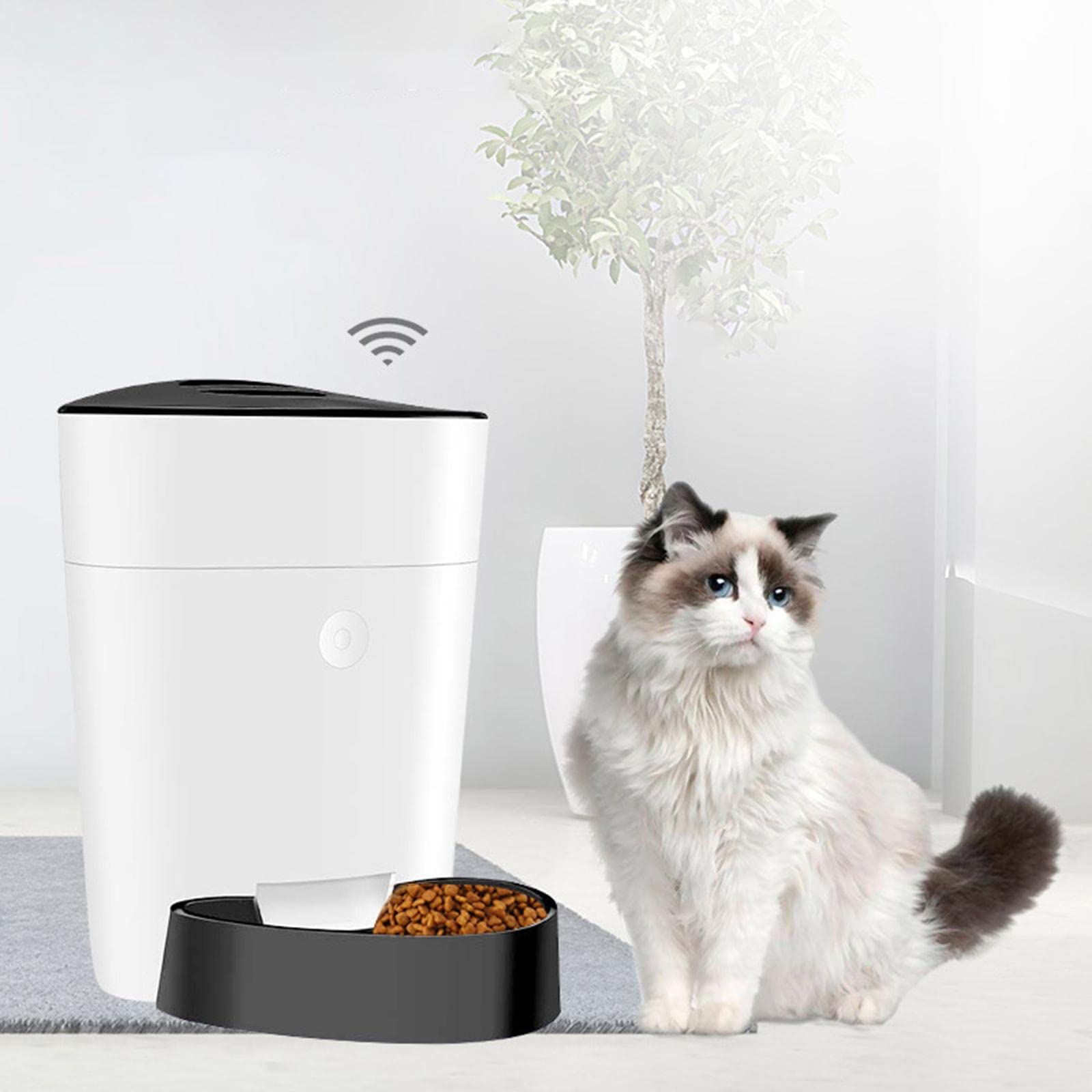 Alimentador Automático para Mascotas Dispensador de Comida Control Remoto Manual Temporizador Inteligente Grabadora de Voz Adecuado para Perros Gatos