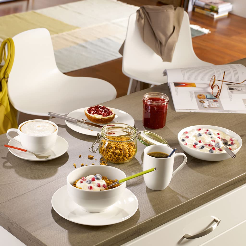 Villeroy & Boch For Me Espressotassen mit Untertassen 6er Set, 70 ml, Klassisches Espresso-Set für 6 Personen, Spülmaschinenfest & Mikrowellensicher, Premium Porzellan, Weiß