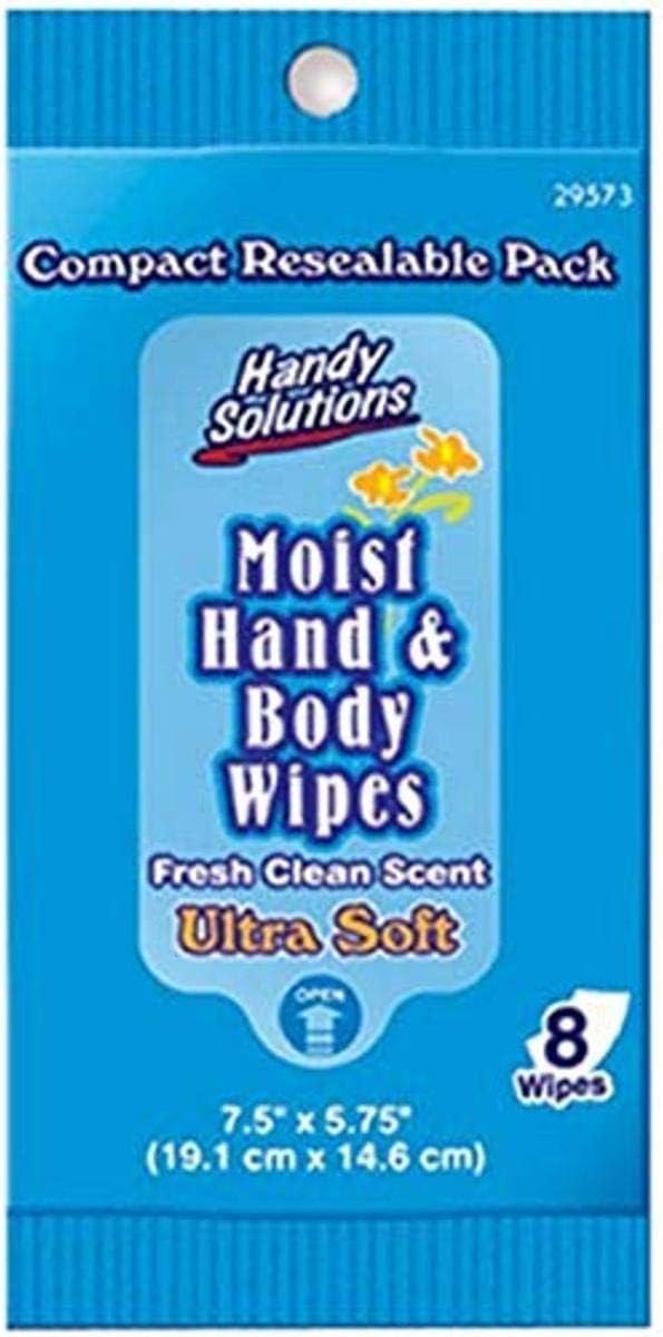 Handy Solutions Moist Hand & Body Wipes, Fresh Clean Scent