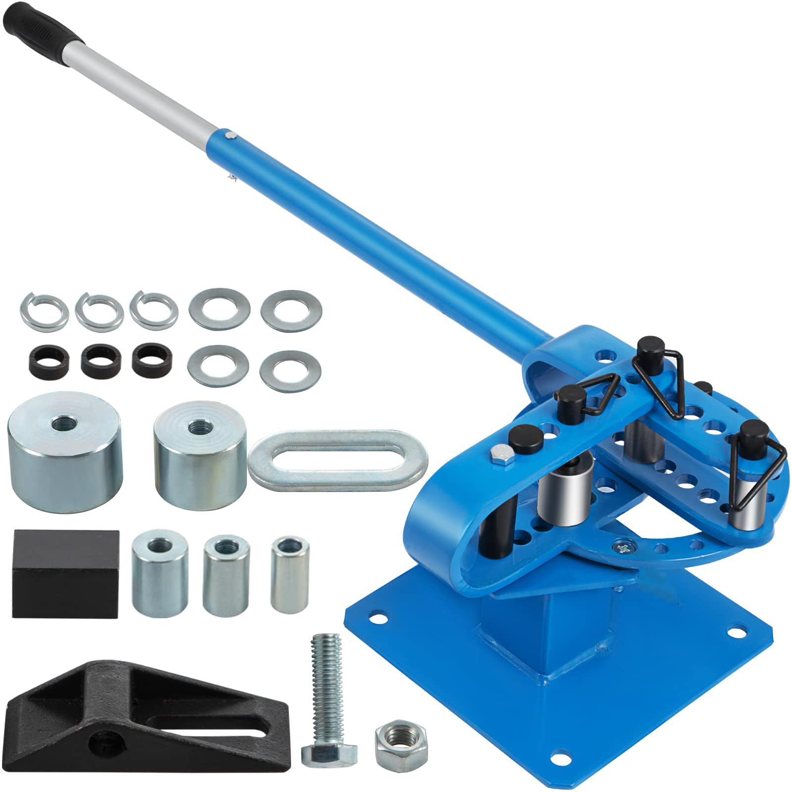 Ręczna hydrauliczna giętarka do rur z 7 matrycami do produkcji metalu, wygina stalowe aluminiowe rury i kable miedziane, w zestawie uchwyt teleskopowy