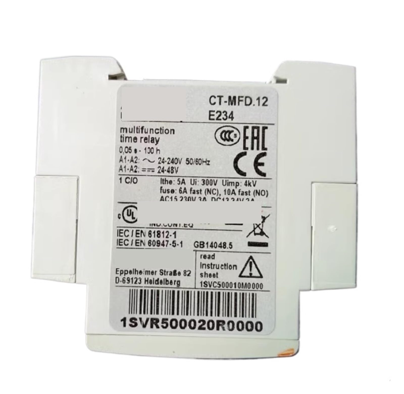 ZVQYSGIW 1pcs Time Relay CT-MFD.12 24-240VAC 1SVR500020R0000