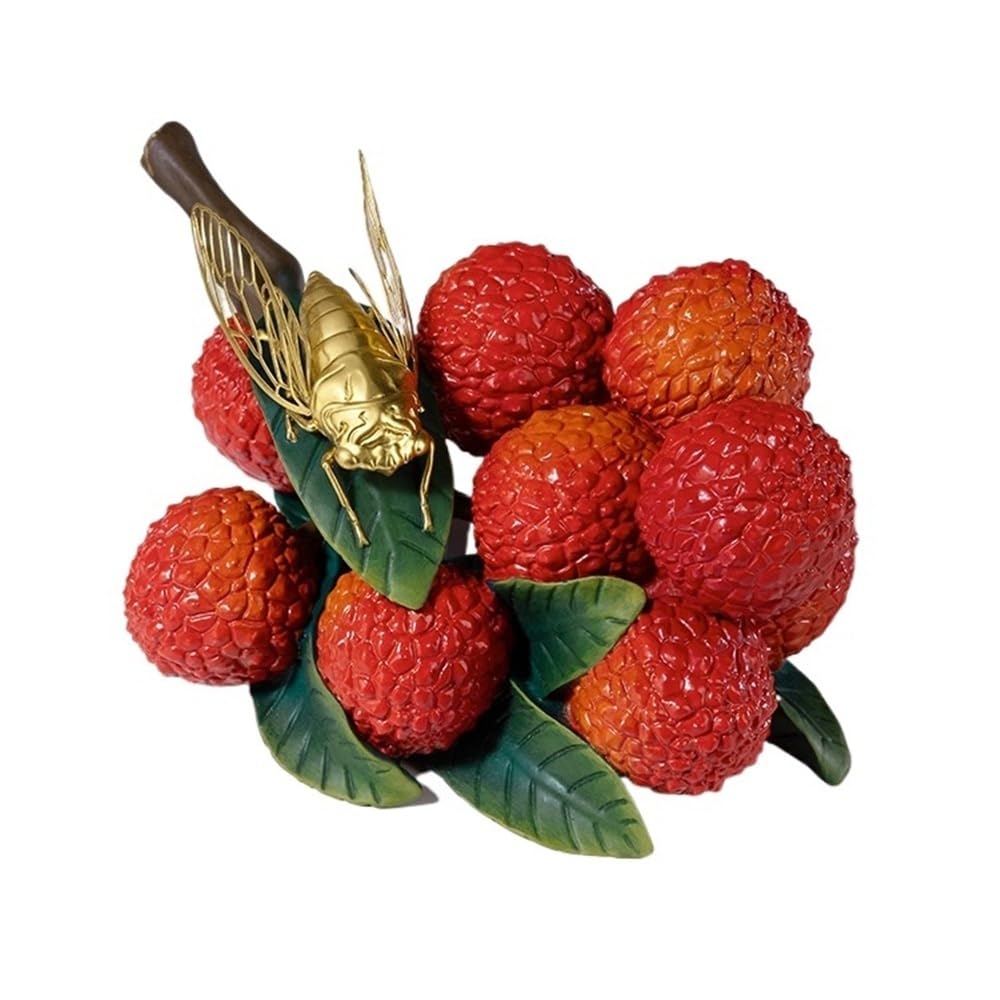 CHICKEN Bronze Living Room Ornaments Creative Desktop Copper Lychee Ornaments, Home Living Room, Handmade Crafts, Porch Office Decorations Ornaments to Attract Wealth