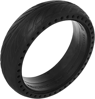 STOBAZA Elektro Scooter Reifen Ersatz Rad Pannensicherer Abriebfester Honigwabenreifen aus Gummi Stoßdämpfend und Druckfest für Elektroroller Langlebig und Zuverlässig