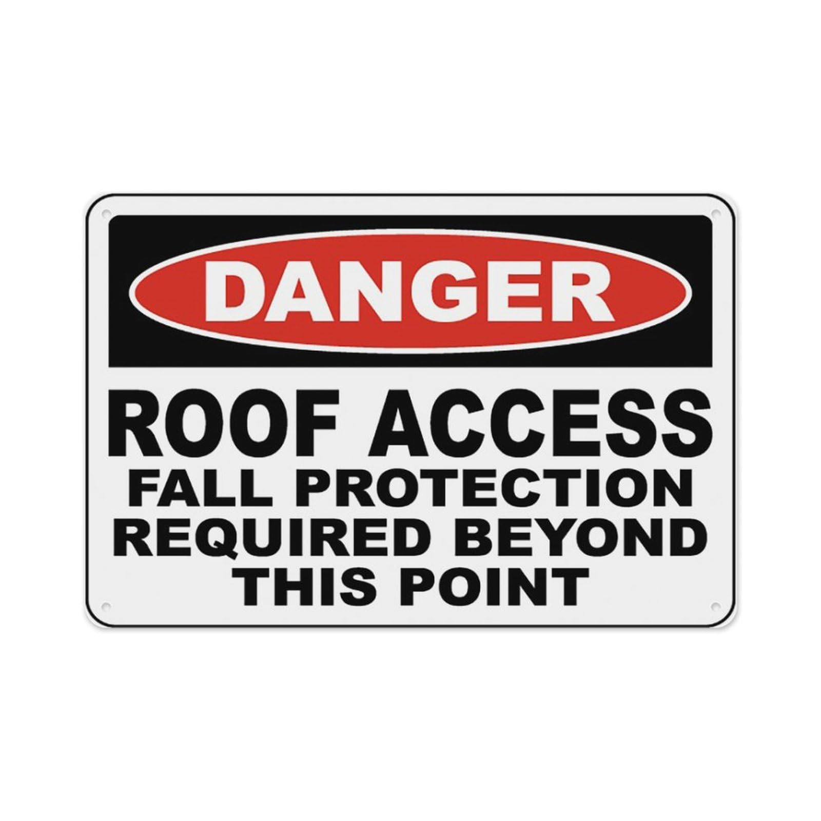 peiyeety Fall Protection Required Beyond This Point Sign Aluminum Tin Warning Signs For Home Outdoor Garden 8X12 Inches