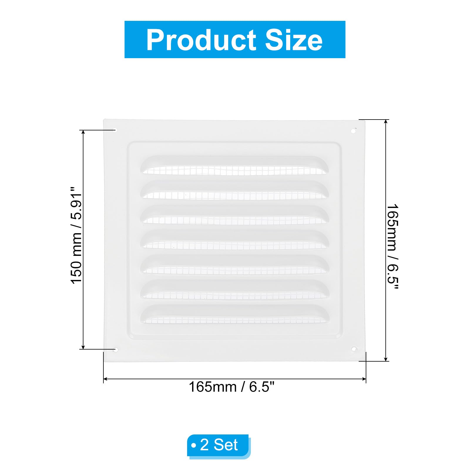 PATIKIL 7x7" Attic Vent Soffit Vent - Image 2
