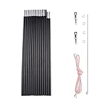 BRILLIANCE4U Tent Poles Replacement 3/8 9.5mm, Fits Both Female and Male Tent, Lightweight Tent Pole Repair Kit, 7001 Aluminum Alloy Tent Rod, 20ft 1 Pole Pack