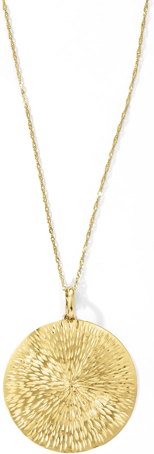 Ross-Simons Italian 14kt Yellow Gold Sunburst Medallion Pendant
