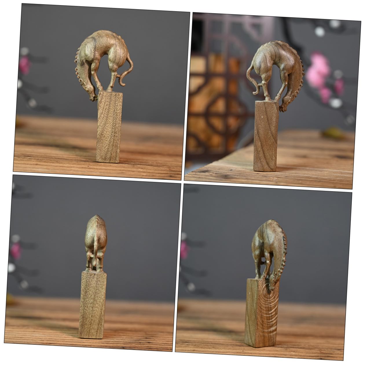Chinesischer Stil Holzstempel Ornament Handgefertigtes Diy für Schreibtisch Tischdekoration Einzigartiges für Familie