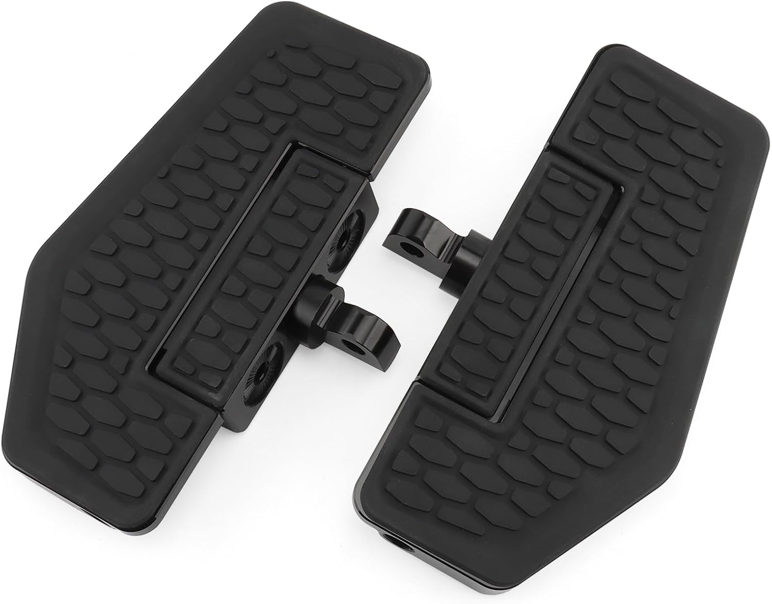 Motorcycle Mini Floorboards Hex Folding Foot Pegs Fit for Harley Touring Road King Street Glide Road Glide Electra Glide Dyna Fat Bob Sportster 883 XL Softail Night Train Universal (Black)