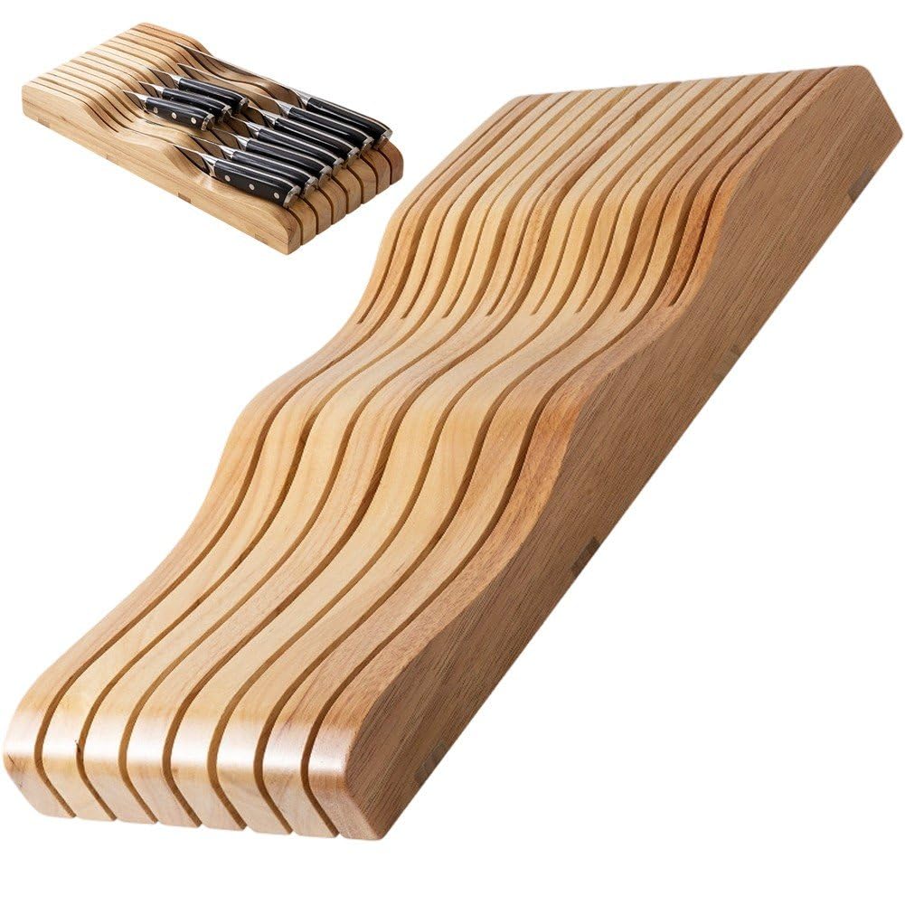 Messerablage Aus Holz, Küchen-Desktop-Organizer, Küchenmesserhalter, Schubladen-messerblock-platzierung, Horizontale Messerablage Aus Holz