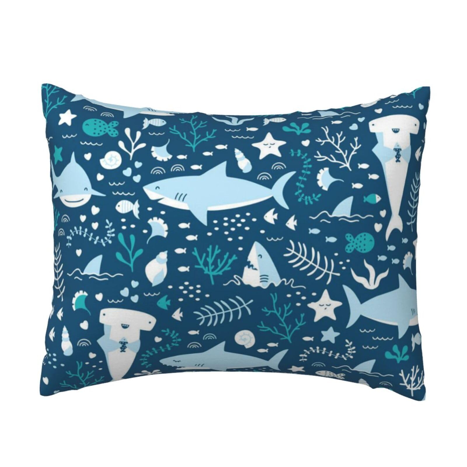 WSHFFILO Cute Blue Fish printed Pillow Case 20x26in Decorative pillowcase Throw Pillow Cover