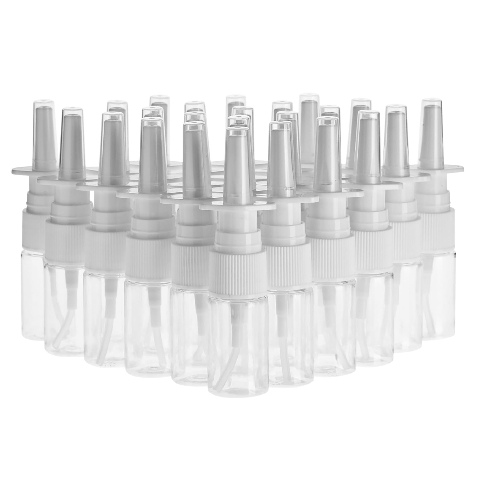 Bright Creations Clear Empty Nasal Spray Bottle - Travel-Ready Bulk Nasal Spray Bottles & Saline Rinse - Durable Leak-Resistant Empty Atomizer Containers - Pack of 24, 0.35 Fl Oz, Clear