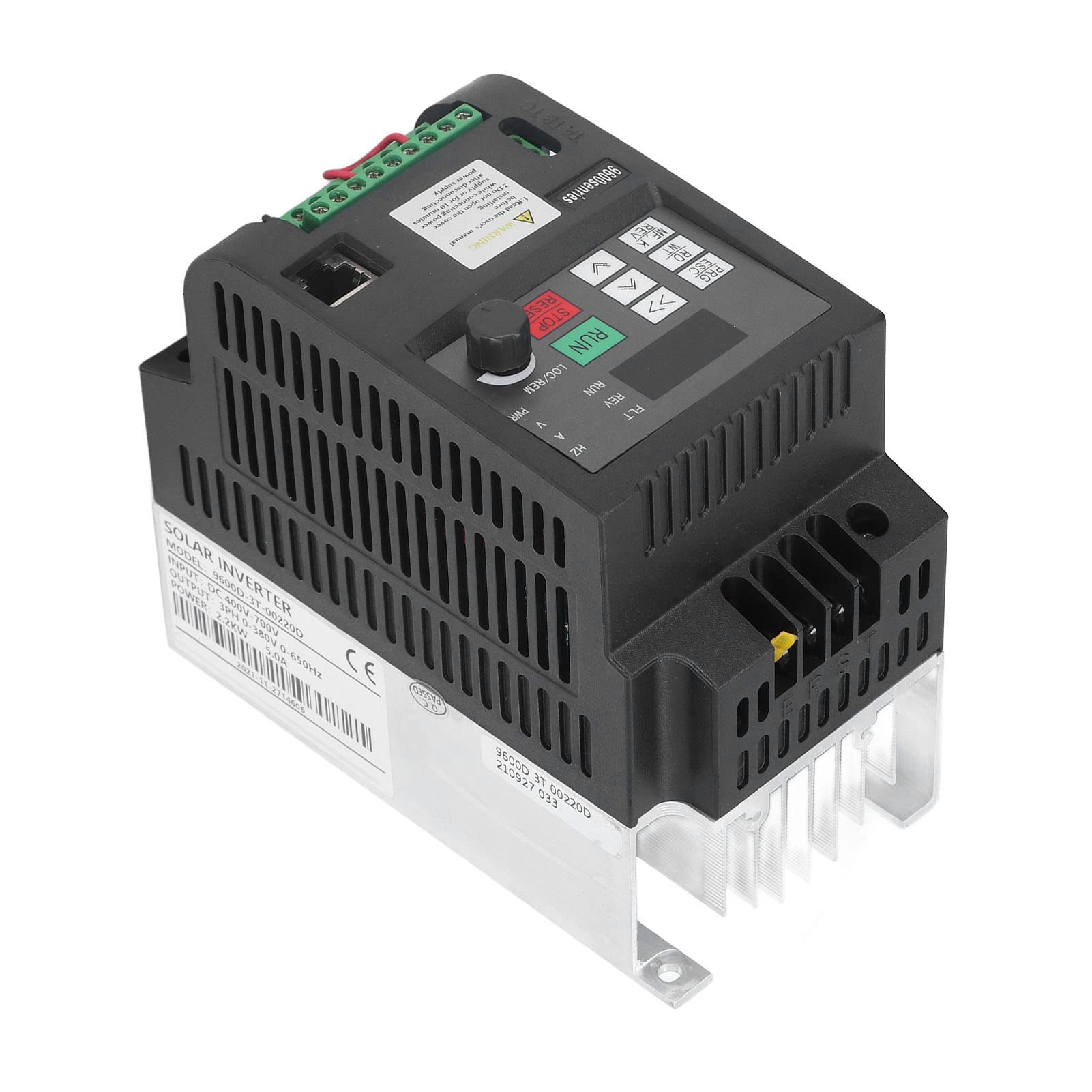 YWBL-WH Variador de Frecuencia Variable VFD TrifáSico 2.2KW Inversor de Control de Velocidad del Motor Solar DC 400V a 700V Entrada AC 3PH 0-380V 0-650Hz Salida