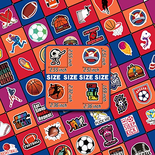 300Pcs Cool Vinyl Sports Stickers, Waterproof Water Bottle Stickers For Laptop Scrapbook Skateboard Journaling Helmet Soccer Baseball Football Decals School Reward For Kids Teens Adults Party Favor #TOP1