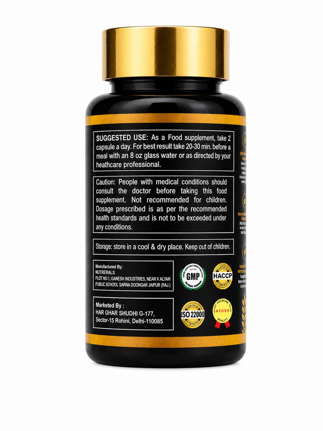 Ashwagandha Turmeric Shallaki Boswellia Guggul Capsules – Ayurvedic Herbal Mineral Complex Supplement for Bone, Joint & Daily Wellness | Natural Ayurveda Formula | 60 Capsules — Amazon image 6
