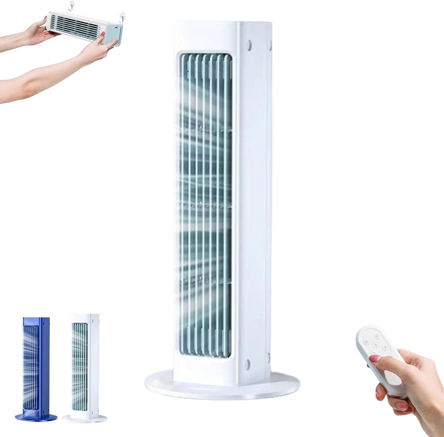 2025 Breezmax Air Cooler, 4000mAh Portable Breezamax Air Conditioner with Remote Control, 360° Cycle Breeze Max Air Conditioning Fan High Wind Cooling white