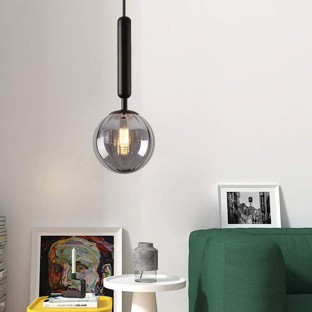 Lámpara de Techo Moderna y Simple de una Sola Cabeza Lámpara de Techo Industrial Retro Loft Restaurante Bar Lámpara Colgante E14 Portalámparas Altura Ajustable Luz de suspensión (Color : SIL
