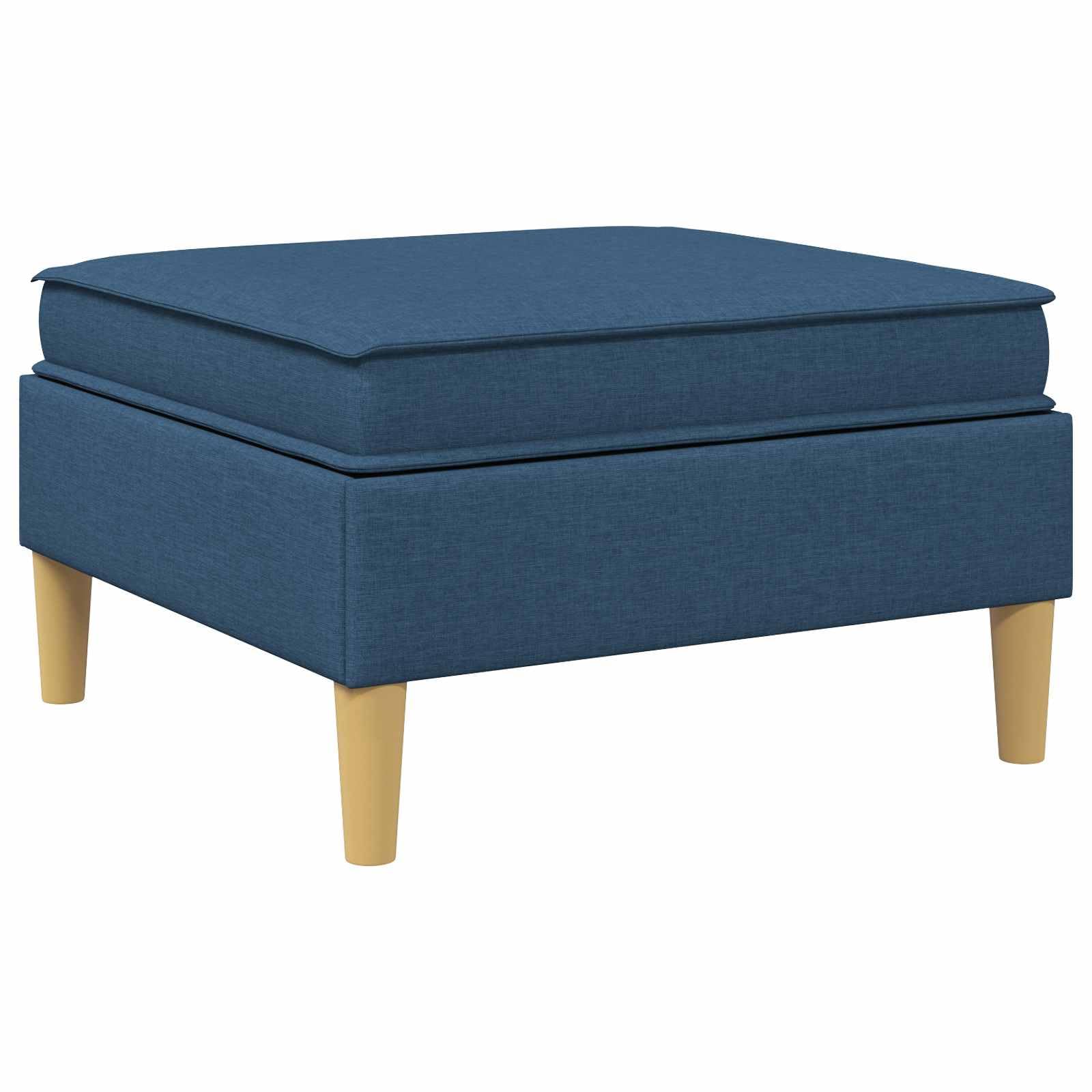 Pouf Contenitore in Tessuto Blu per Soggiorno 70x70x40 cm