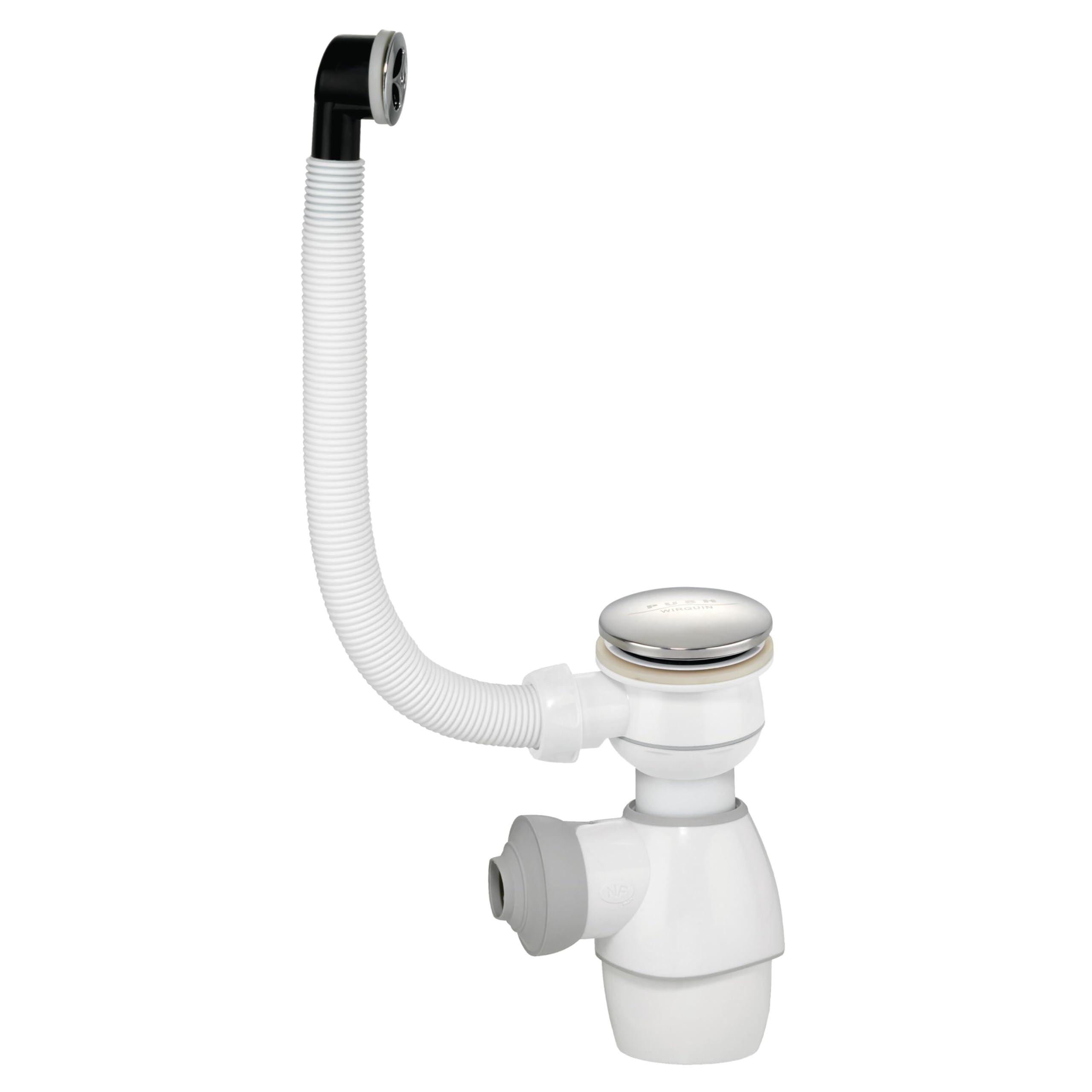 Wirquin White Blanc 30724253 All-In-One Plug And Siphon Kit With Quick-Clac Flap And External Overflow For Washbasin