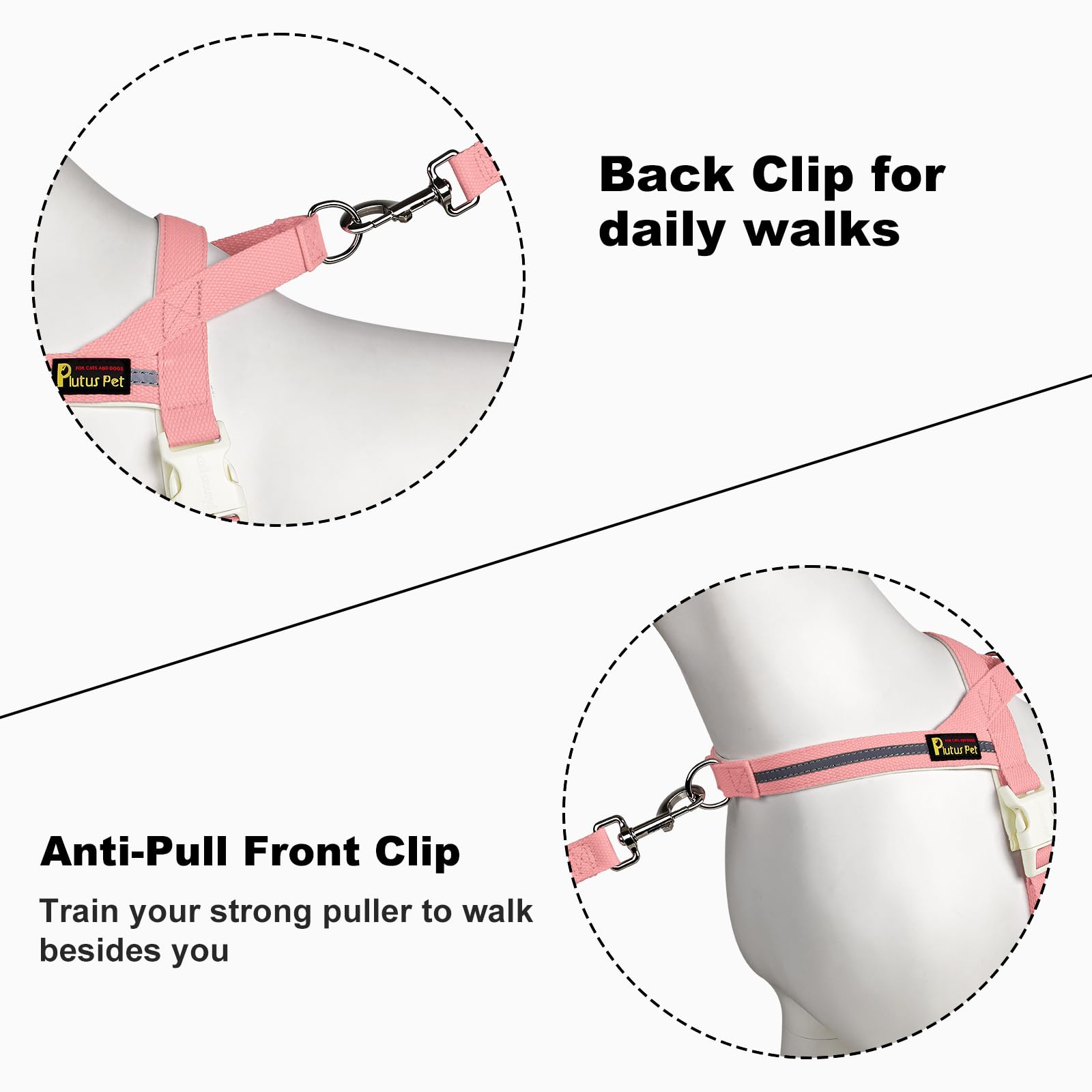 Plutus Pet Cotton Dog Harness and Lead Set, Reflective and Soft Padded, Quick Fit Vest Harness - Image 3